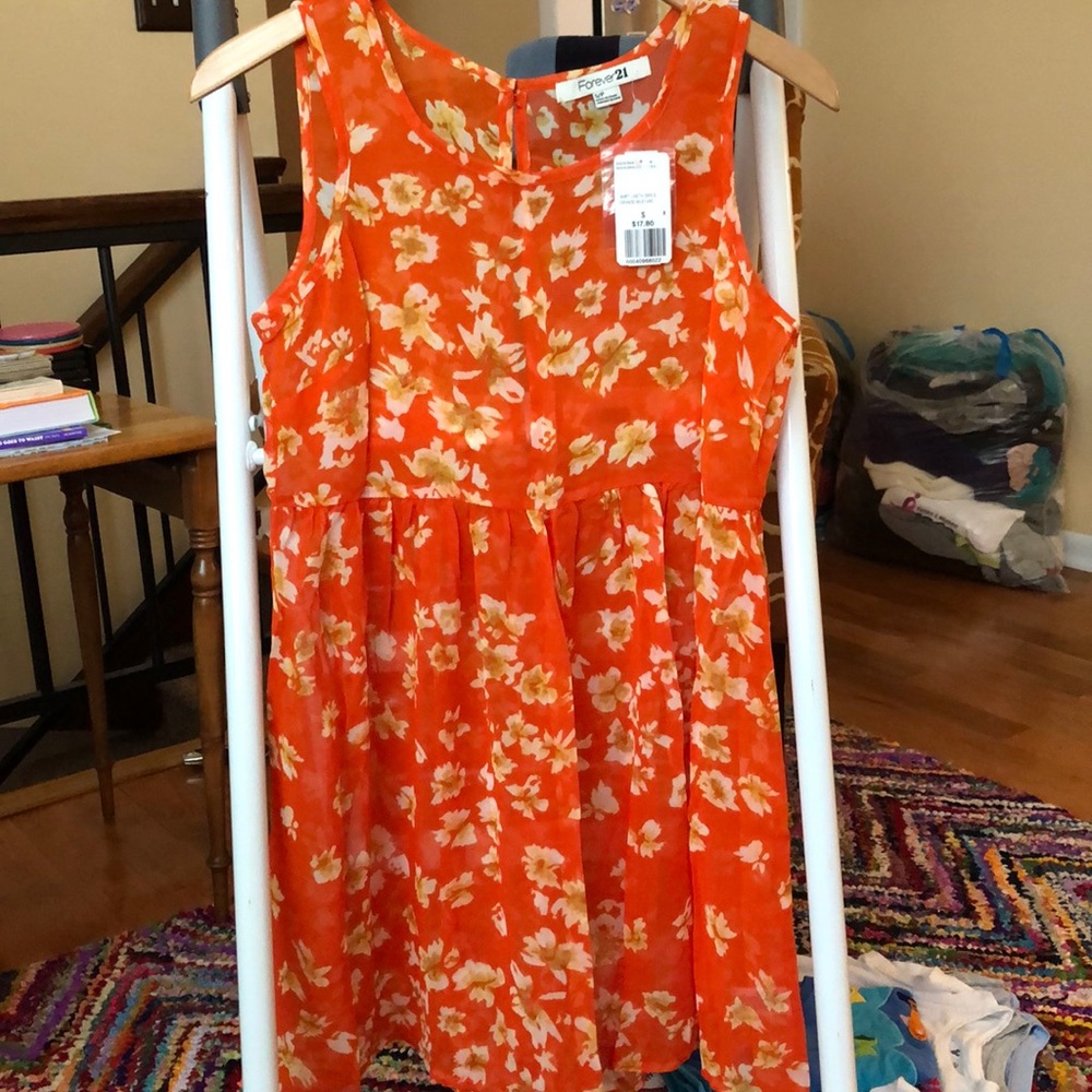 Orange Floral Tank